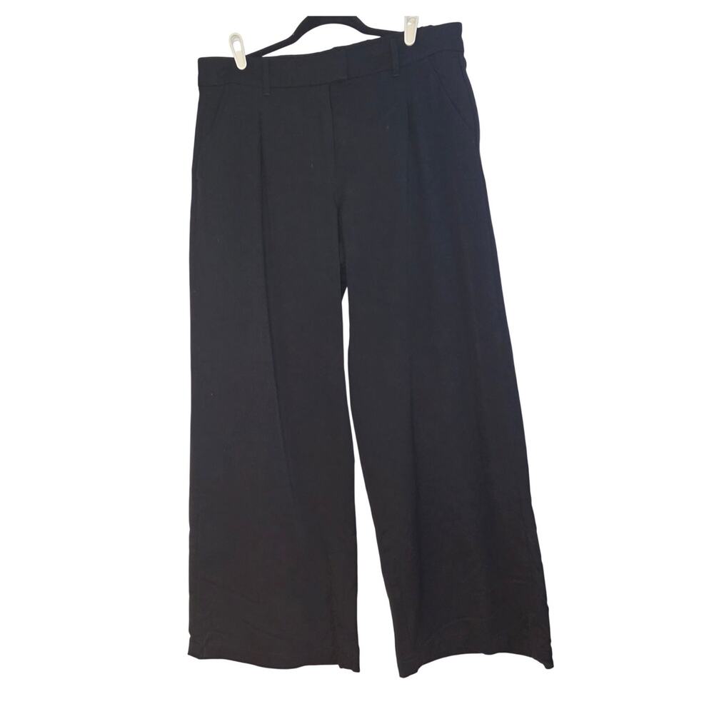 American Eagle Black Wide Leg pleated trousers pants sz 12
